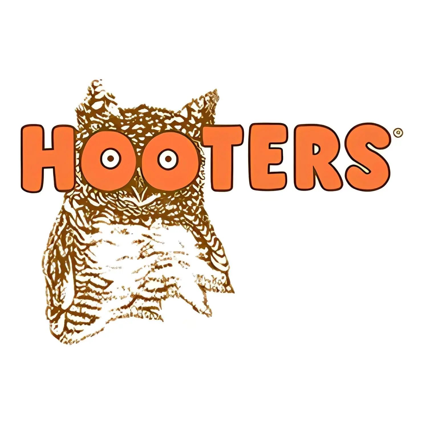 Hooters logo with owl illustration.