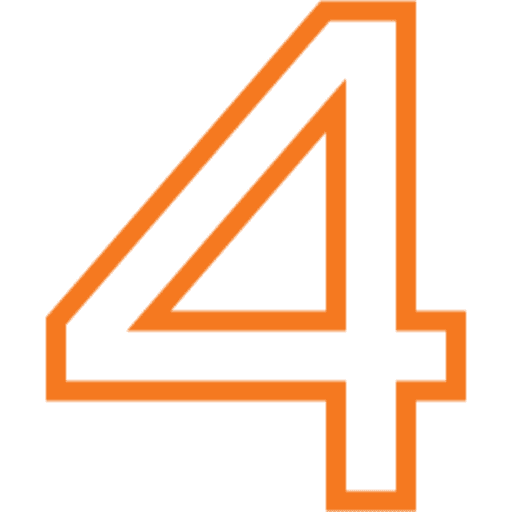 Number four in orange outline.