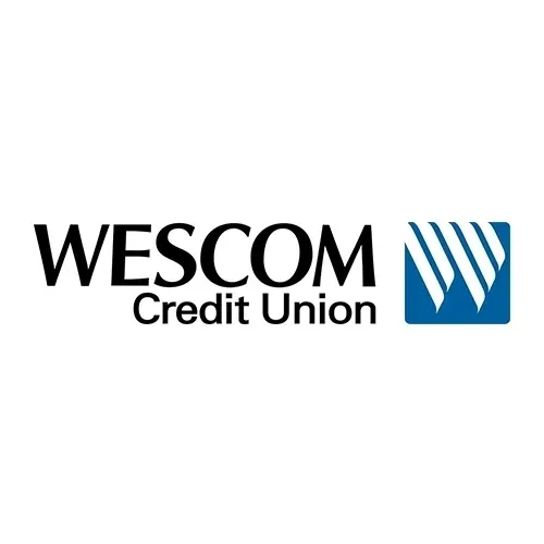 Wescom Credit Union logo with blue icon.